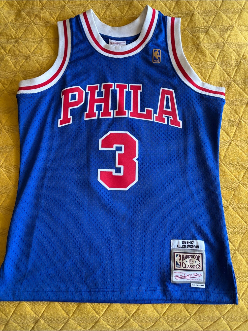 Mitchell & Ness PHILA Blue Allen Iverson #3 Hardwood Classics Jersey SIZE M